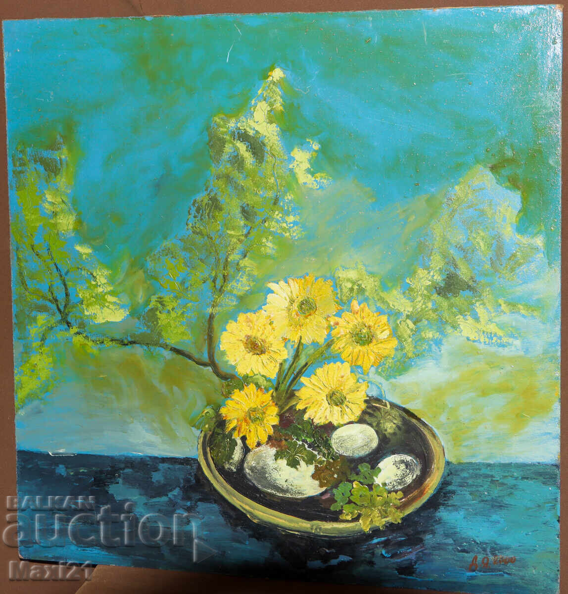 Auction  Oil painting floral still life