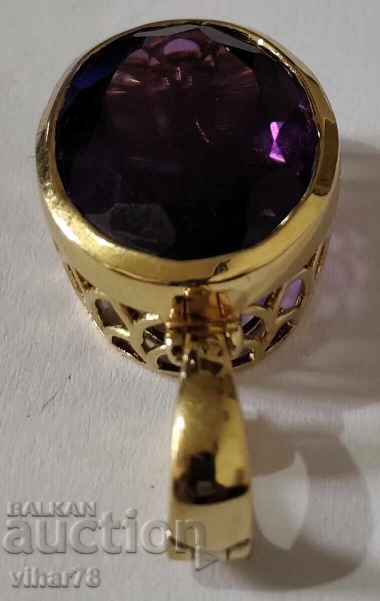 Позлатена Сребърна висулка с аметист с цена 179.99 лв. | € 92.03