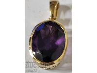 Pandantiv din argint placat cu aur cu ametist