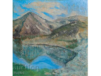 Tablou peisaj ulei peisaj montan lac