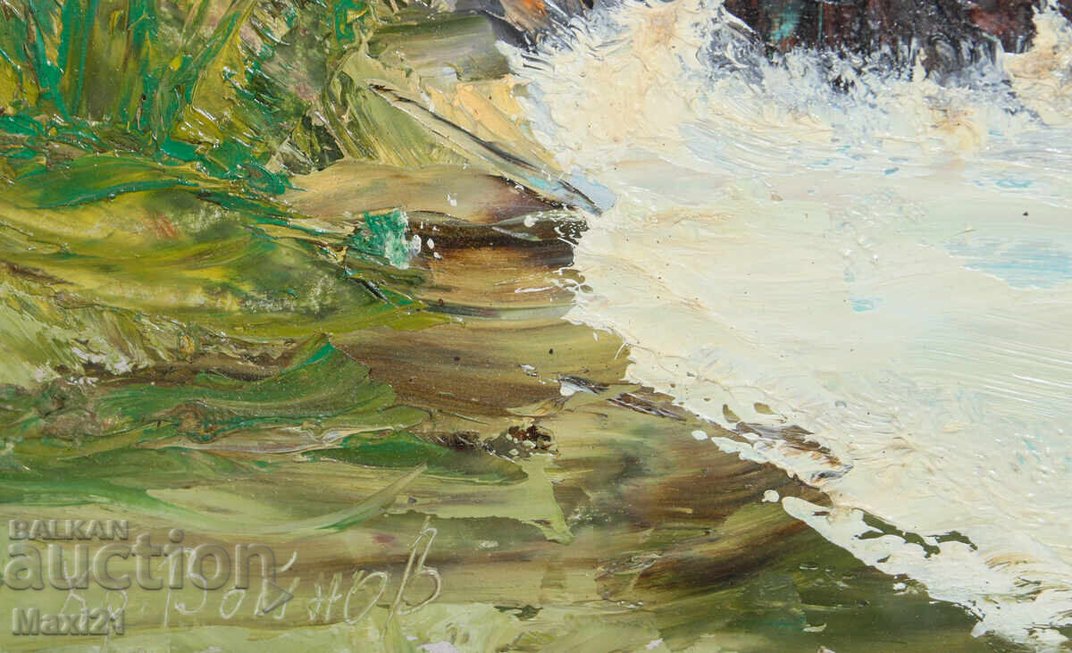 Έργο ζωγραφικής με λάδι, θαλασσινό τοπίο, παραλία - 5