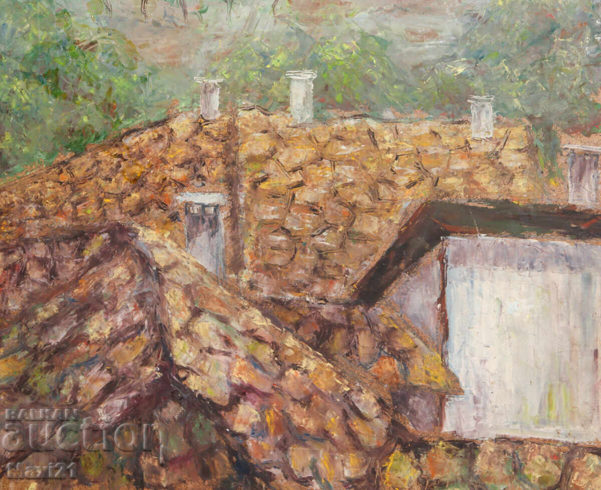 Oil painting landscape above the roof - 5