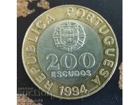 Monedă Portugalia (Comemorativă) 200 escudo, 1994