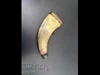 Old horn powder flask / gun / flintlock. №7609