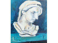 Картина маслени бои натюрморт женска скулптура