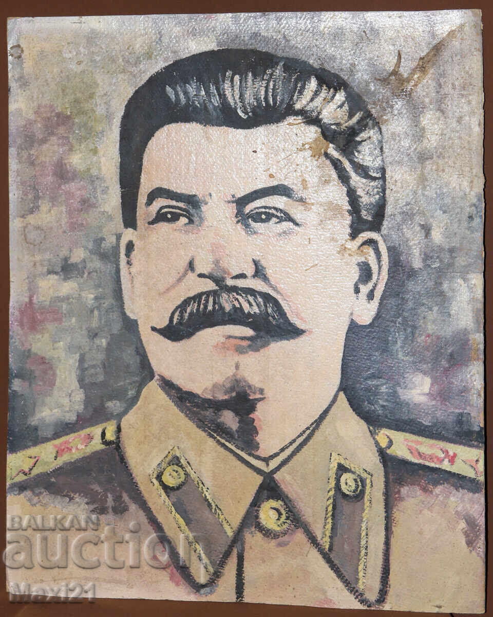 Oil painting portrait Joseph Stalin with price 300.00 BGN | € 153.39
