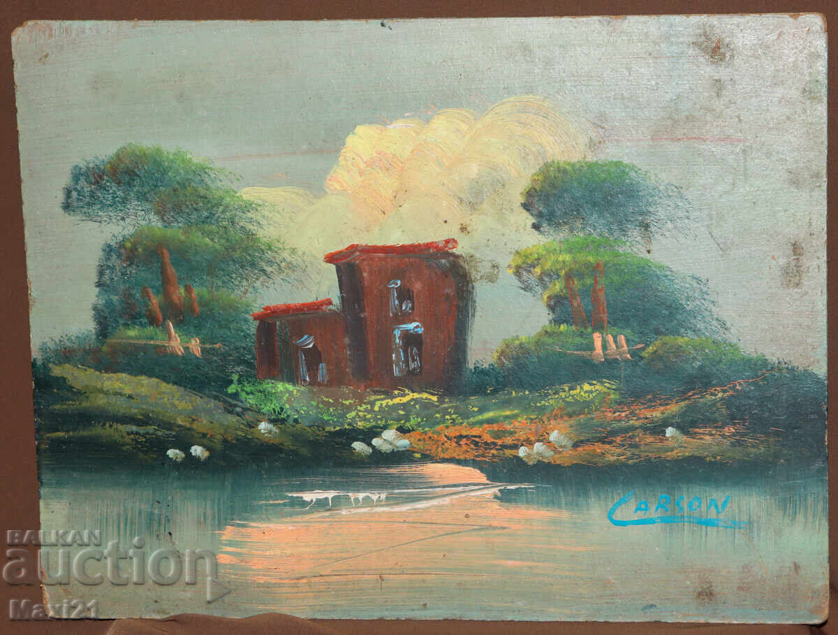 Картина маслени бои речен пейзаж с цена 220.00 лв. | € 112.48