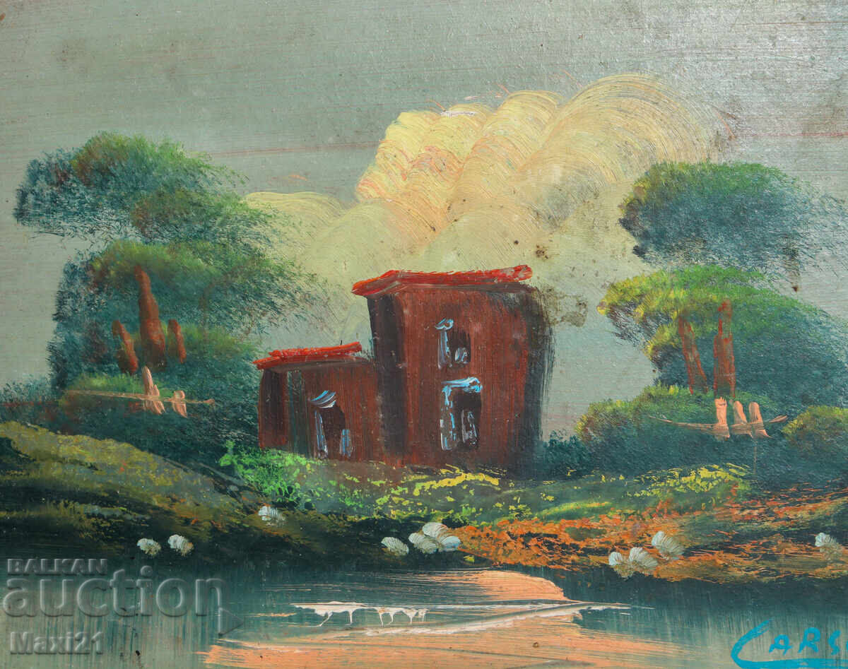 Доставка на Картина маслени бои речен пейзаж