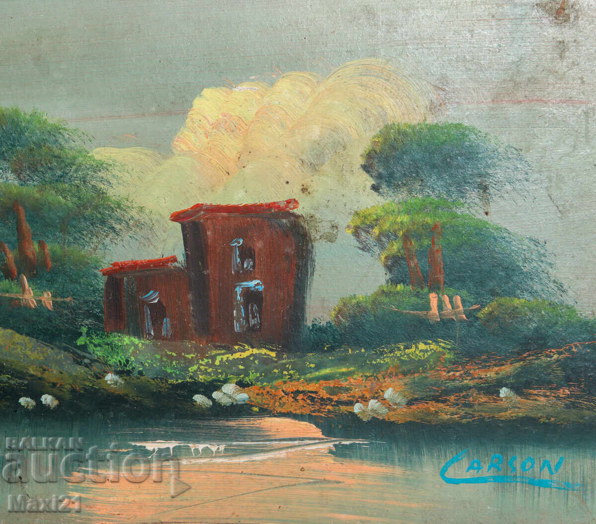 Картина маслени бои речен пейзаж - 5