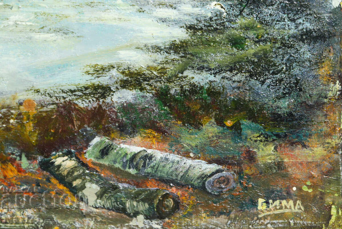 Oil painting natural landscape lake - 5