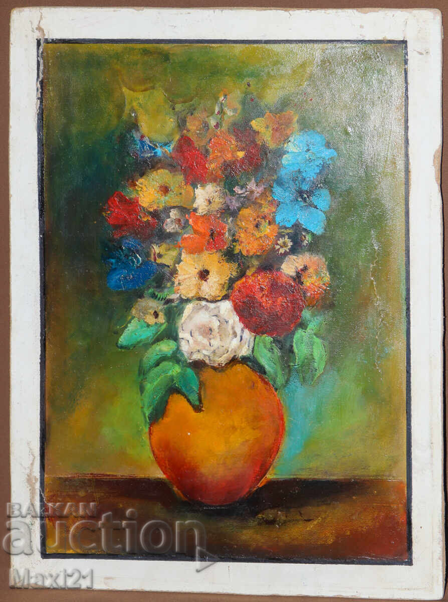 Oil painting still life vase with flowers with price 180.00 BGN | € 92.03