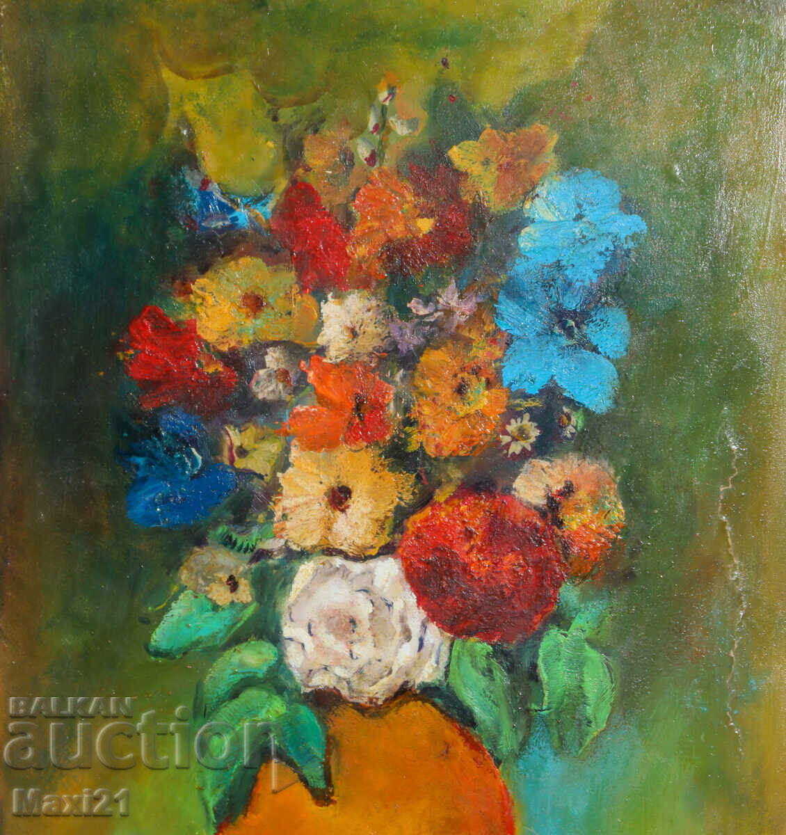 Oil painting still life vase with flowers - 5