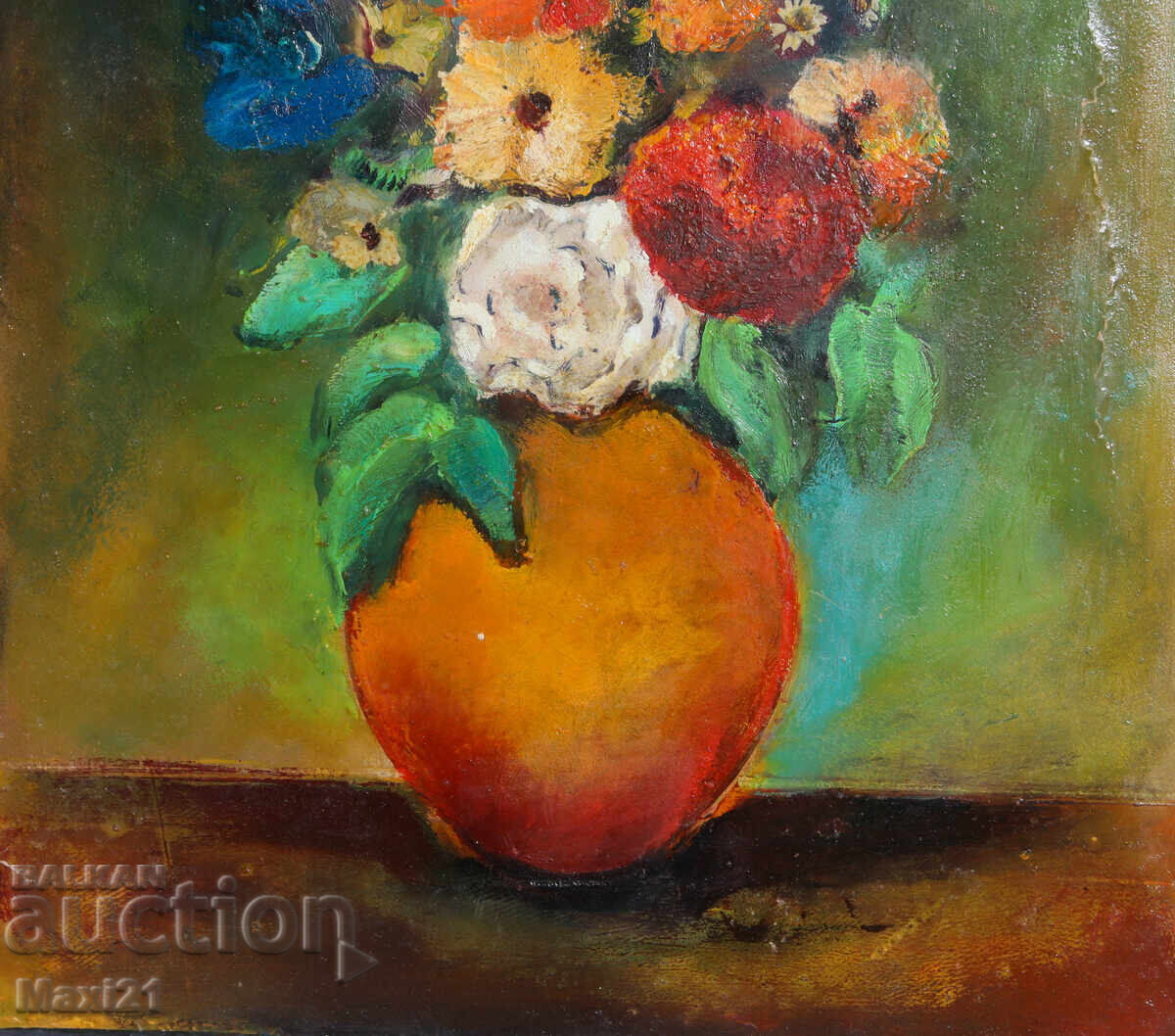 Oil painting still life vase with flowers - 6