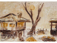 Oil painting, genre scene