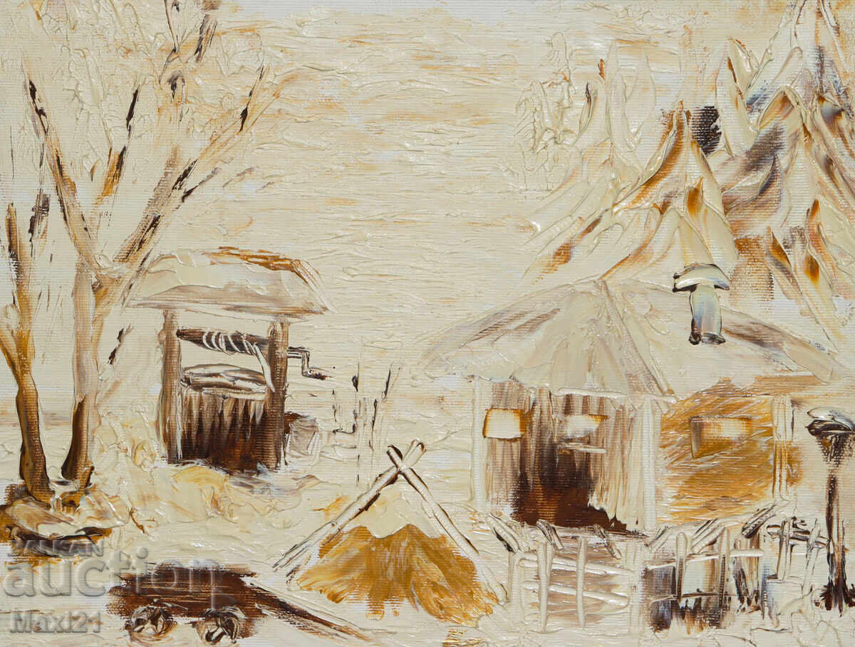 Delivery of Oil painting, genre scene