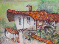 Пейзажна картина гваш селска къща