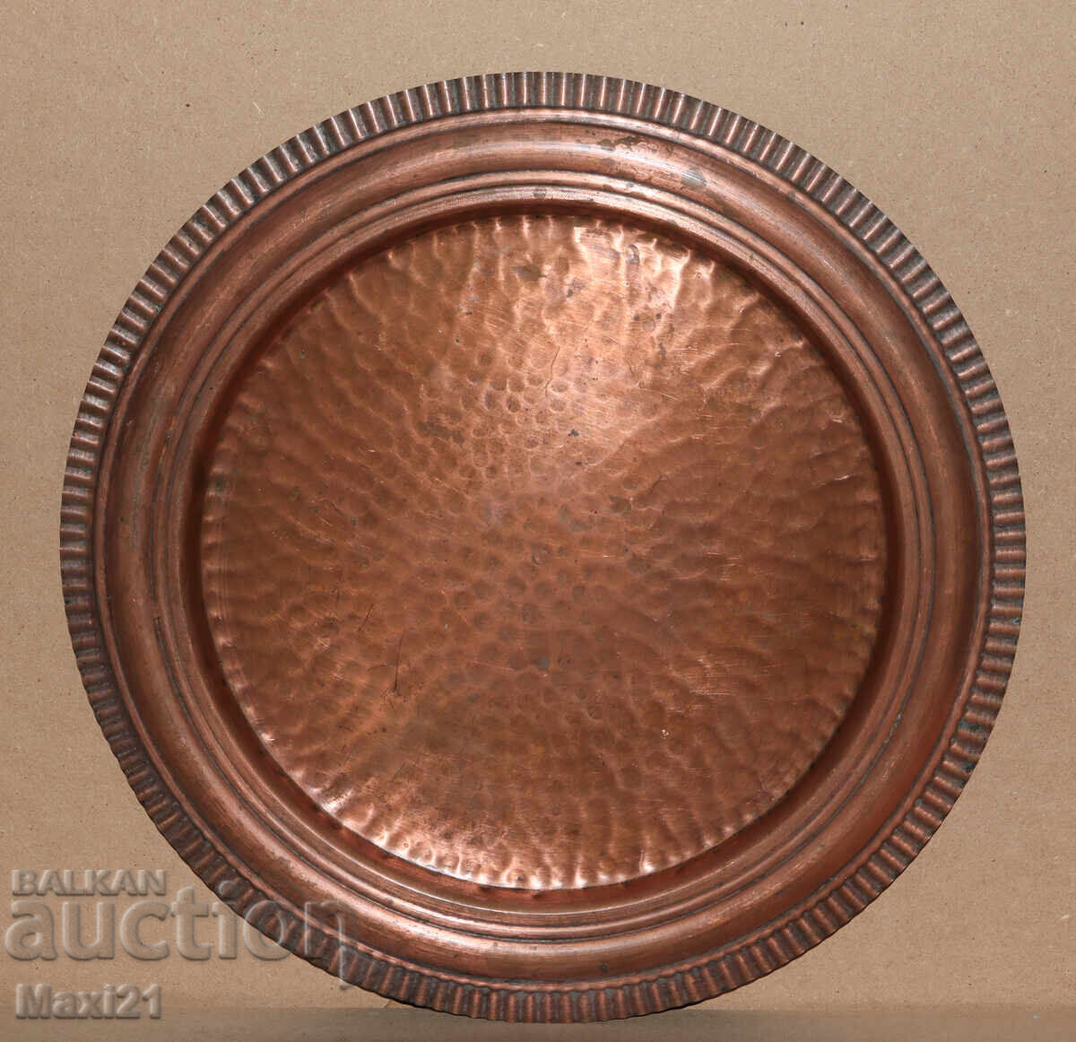 Handmade old copper tray with price 220.00 BGN | € 112.48