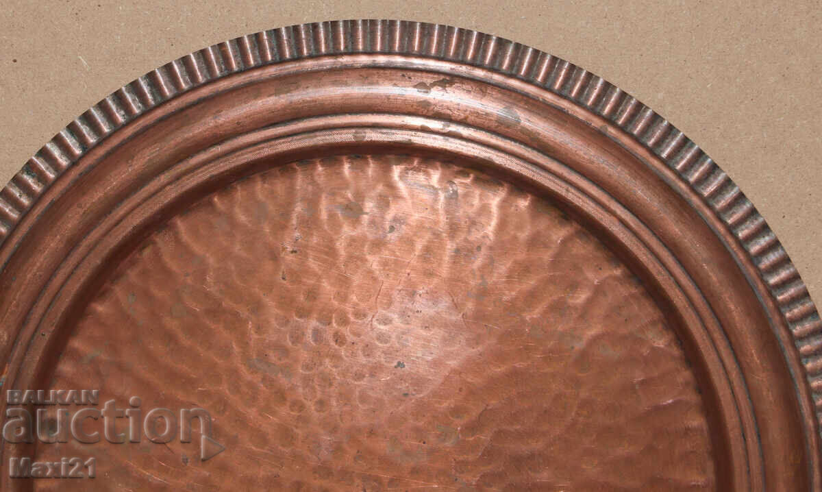 Handmade old copper tray - 5