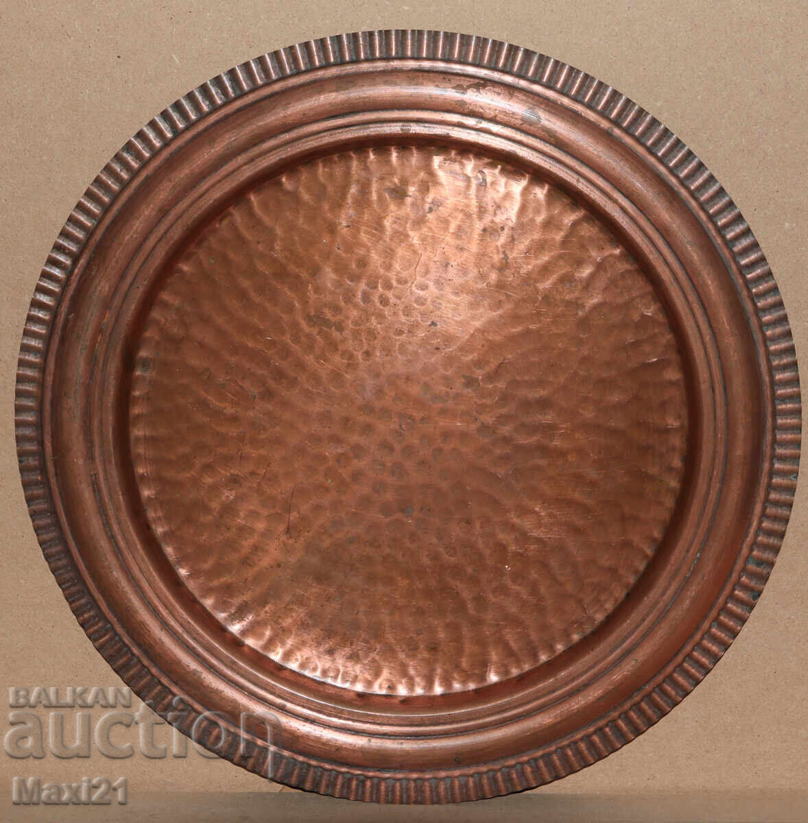 Handmade old copper tray