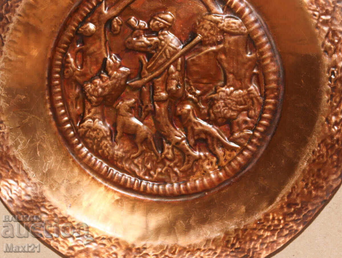 Χειροποίητο χάλκινο πάνελ διακόσμησης τοίχου, σκηνή κυνηγιού - 5