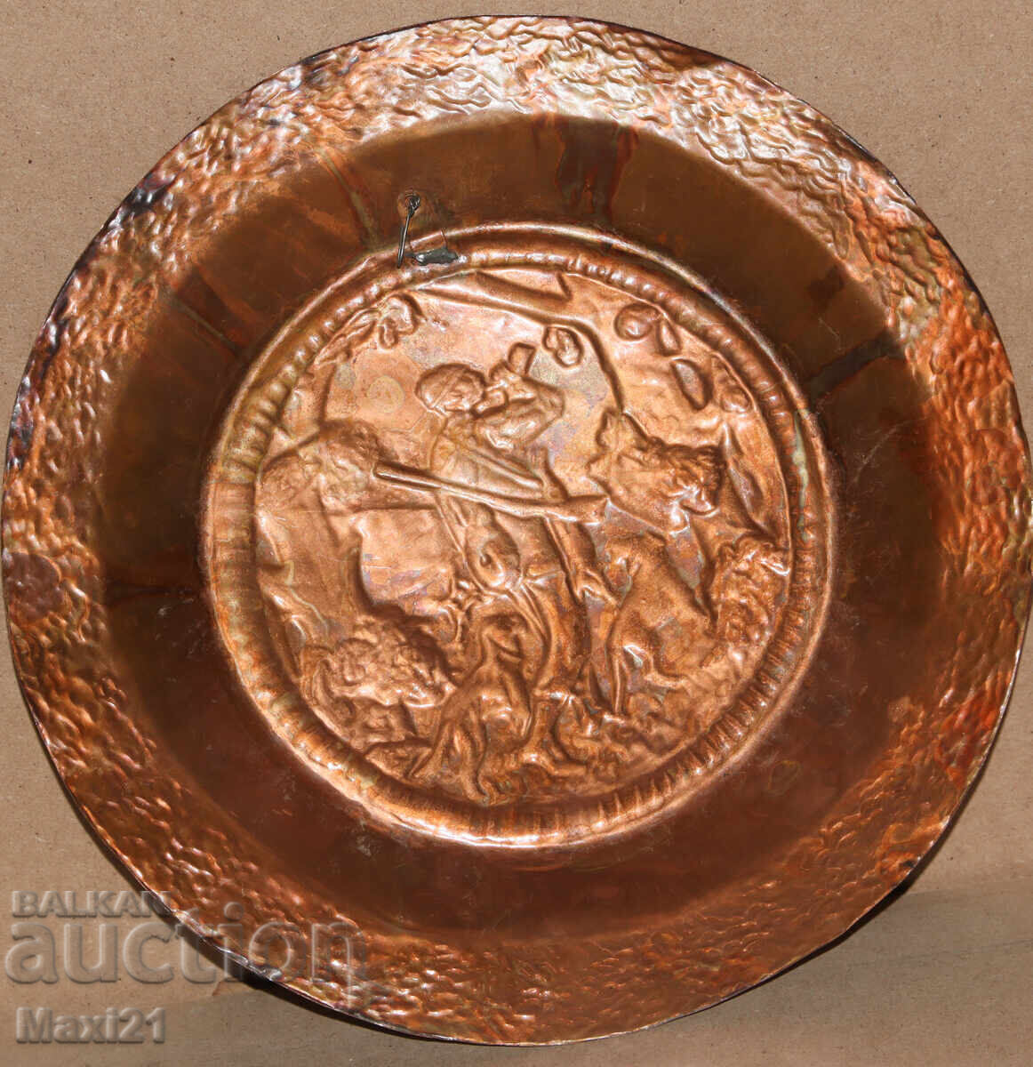 Χειροποίητο χάλκινο πάνελ διακόσμησης τοίχου, σκηνή κυνηγιού - 6