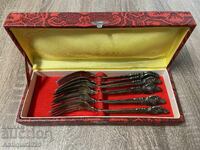 Винтидж комплект вилици от мельхиор (6 броя)