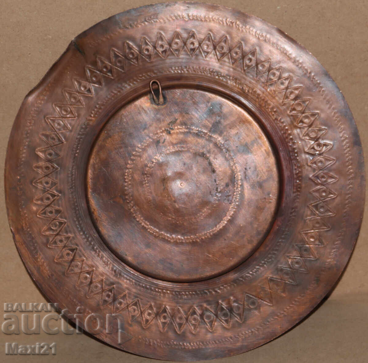 Tavă de cupru veche, lucrată manual, farfurie, decorațiune - 7 Tavă de cupru veche, lucrată manual, farfurie, decorațiune - 7