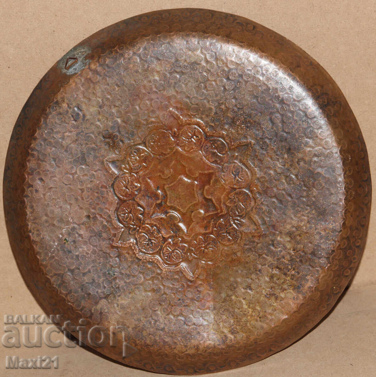 Tavă de cupru veche, lucrată manual, farfurie, decorațiune - 5 Tavă de cupru veche, lucrată manual, farfurie, decorațiune - 5