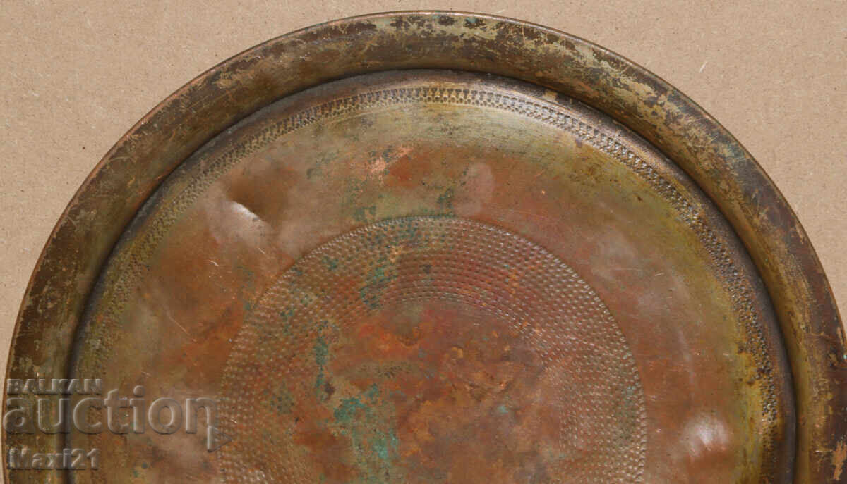 Delivery of Handmade old copper decorated tray plate
