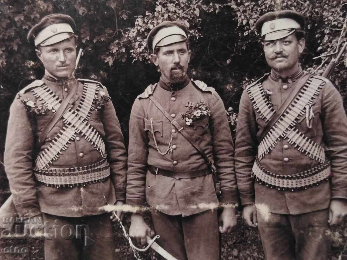 1913 g. bivak la satul Gălăbovți, FOTOGRAFIE REGALĂ, sabie, pușcă, Uniformă cu preț 35.00 BGN | € 17.90