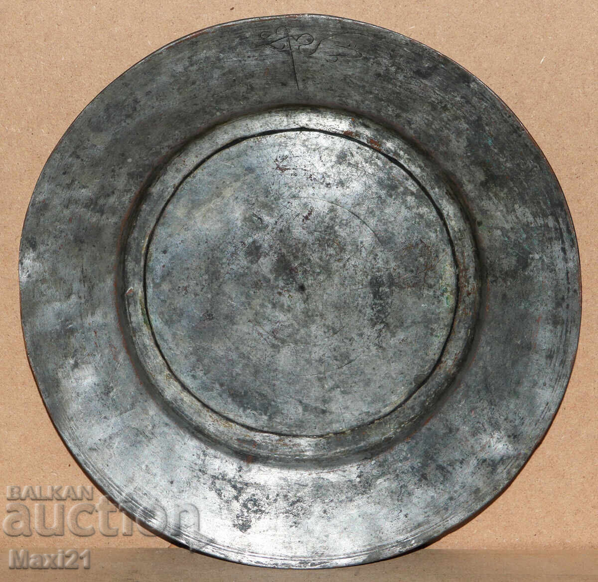 Antique large copper tinned plate tray