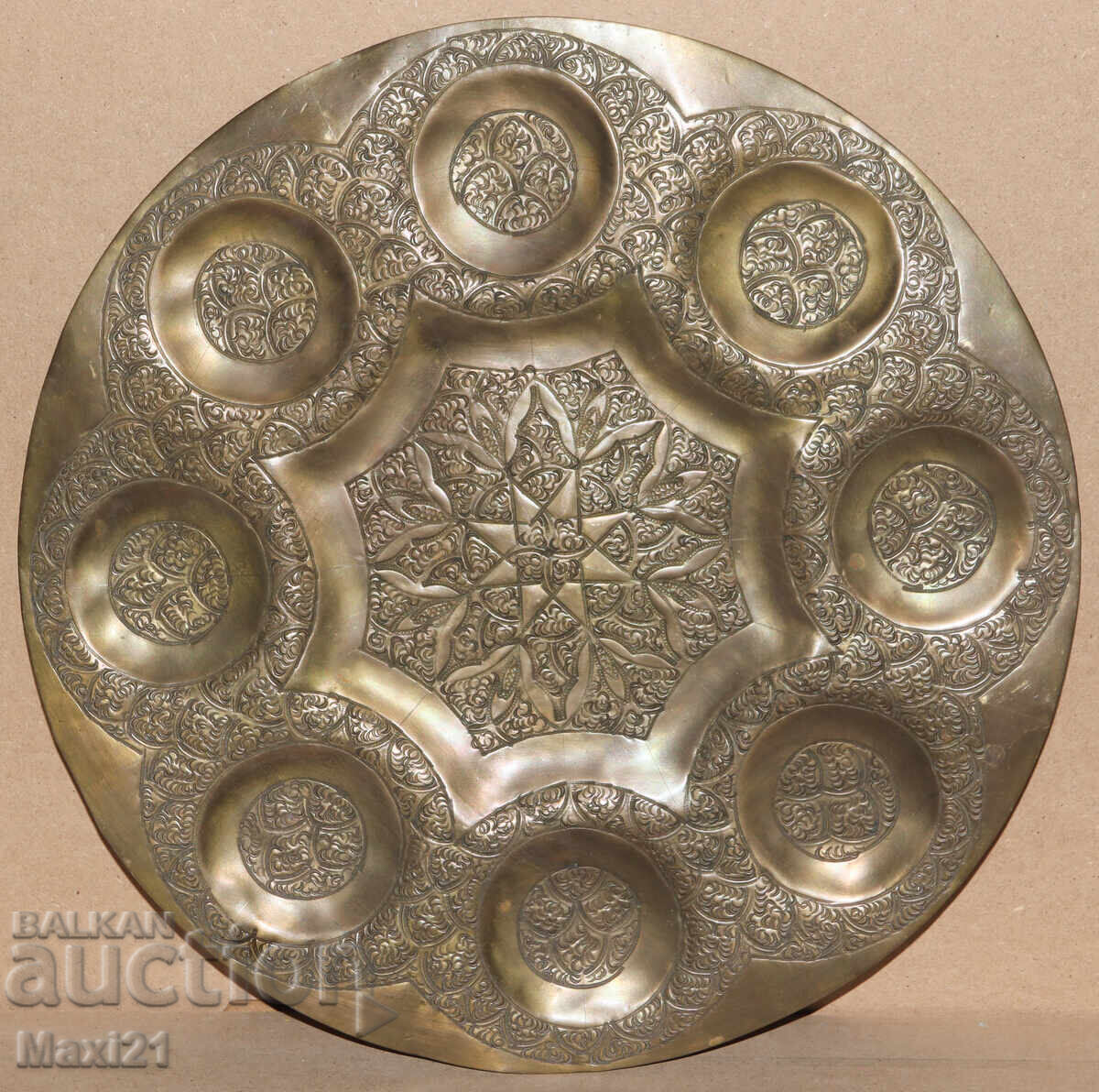 Old brass decorative tray decoration with price 250.00 BGN | € 127.82