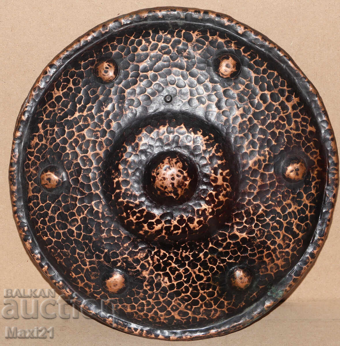 Handmade old copper wall panel decoration