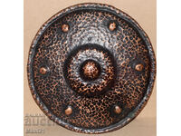 Panou din cupru vechi, lucrat manual, decorațiune de perete