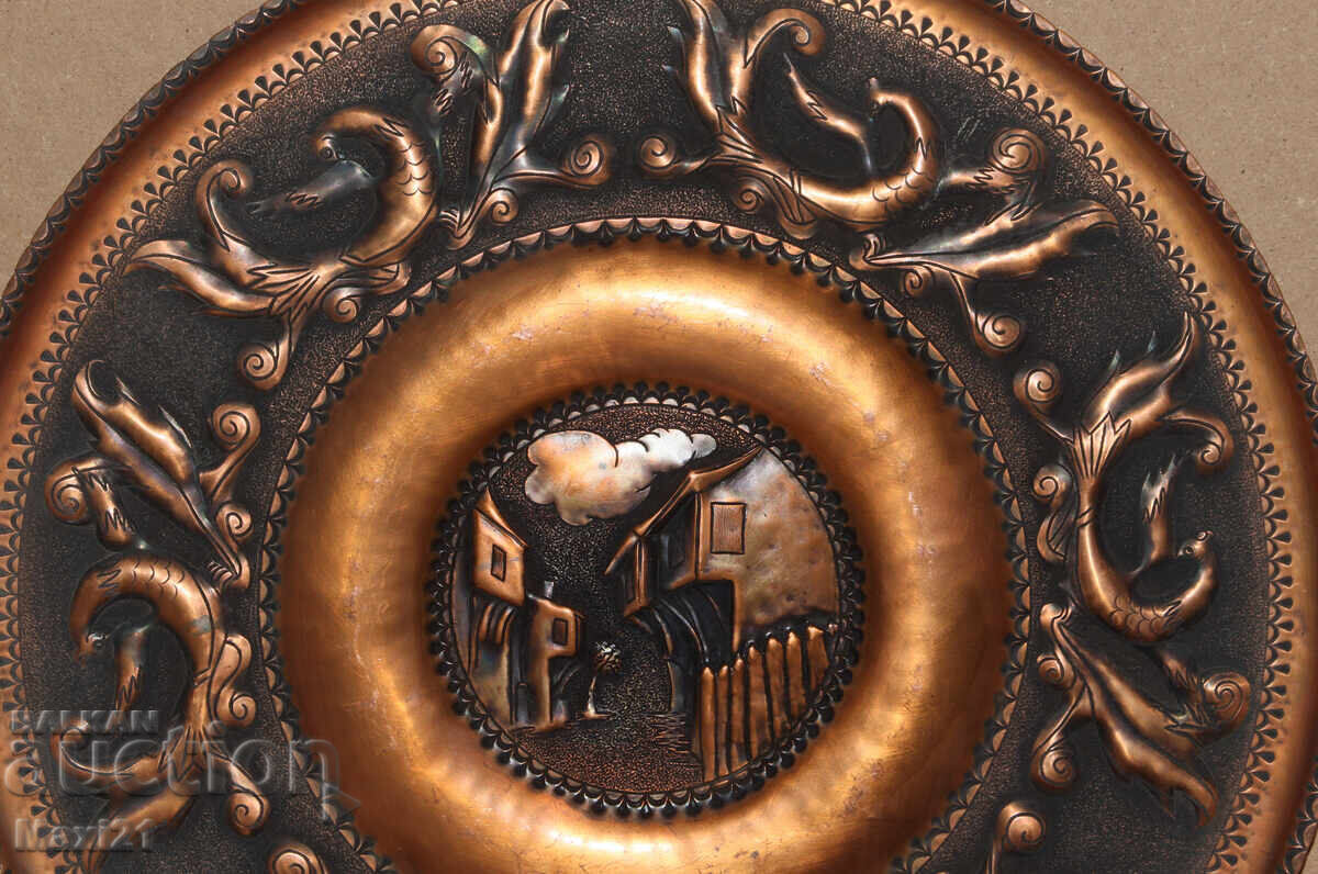 Παράδοση Χειροποίητο παλιό χάλκινο διακοσμητικό τοίχου