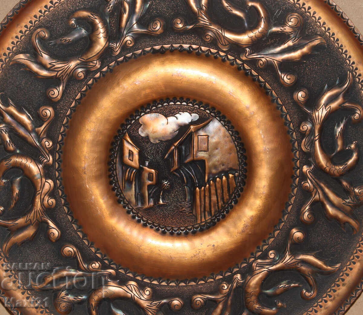 Χειροποίητο παλιό χάλκινο διακοσμητικό τοίχου - 5
