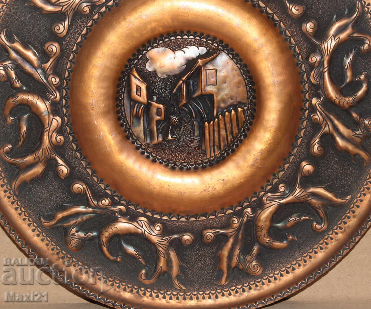 Χειροποίητο παλιό χάλκινο διακοσμητικό τοίχου - 6