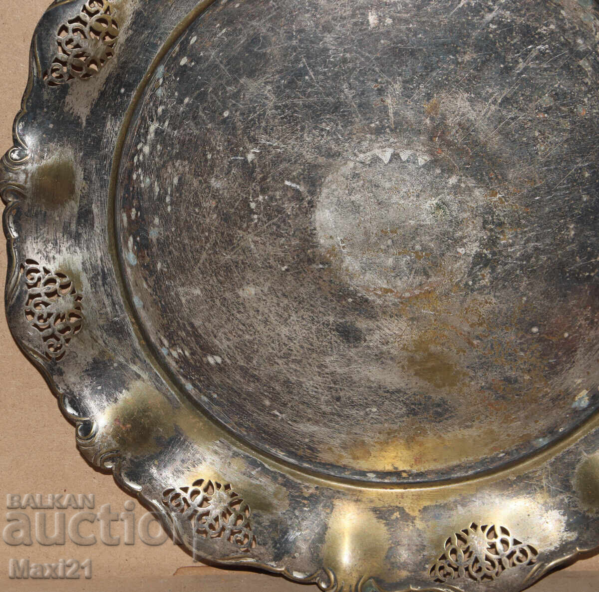 Antique silver plated tray - 5