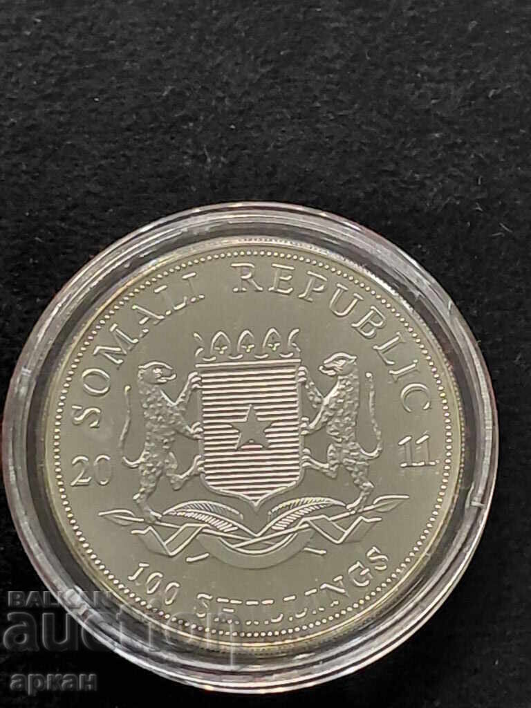 Аукцион Сребърна унция 1oz Ag999 2011 Сомалия 100 шилинга