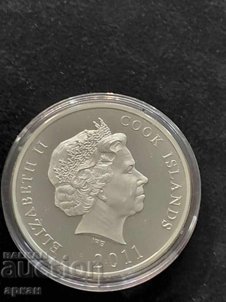 Licitație Uncie de argint 1oz Ag999 10 $ 2011 Insulele Cook Licitație Uncie de argint 1oz Ag999 10 $ 2011 Insulele Cook