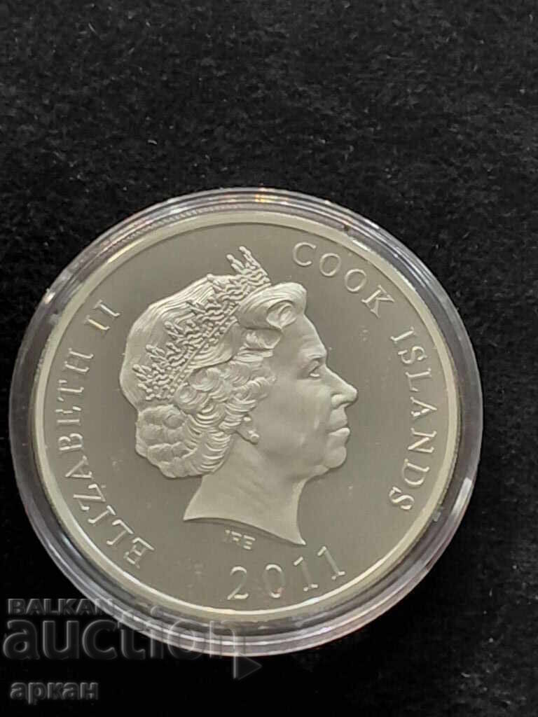 Доставка на Сребърна унция 1oz Ag999 10 $ 2011 Cook Islands