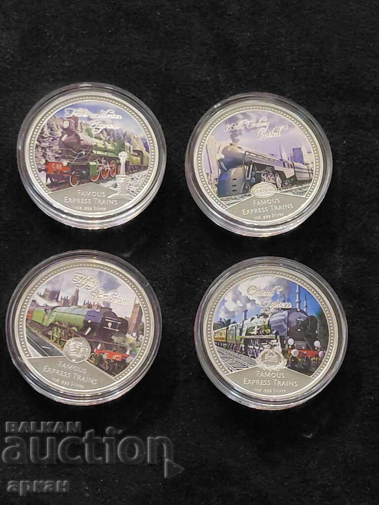 Silver Colorized Coin 1 Oz Silver 0.999 - Lot of 4 Pieces 2010 Silver Colorized Coin 1 Oz Silver 0.999 - Lot of 4 Pieces 2010