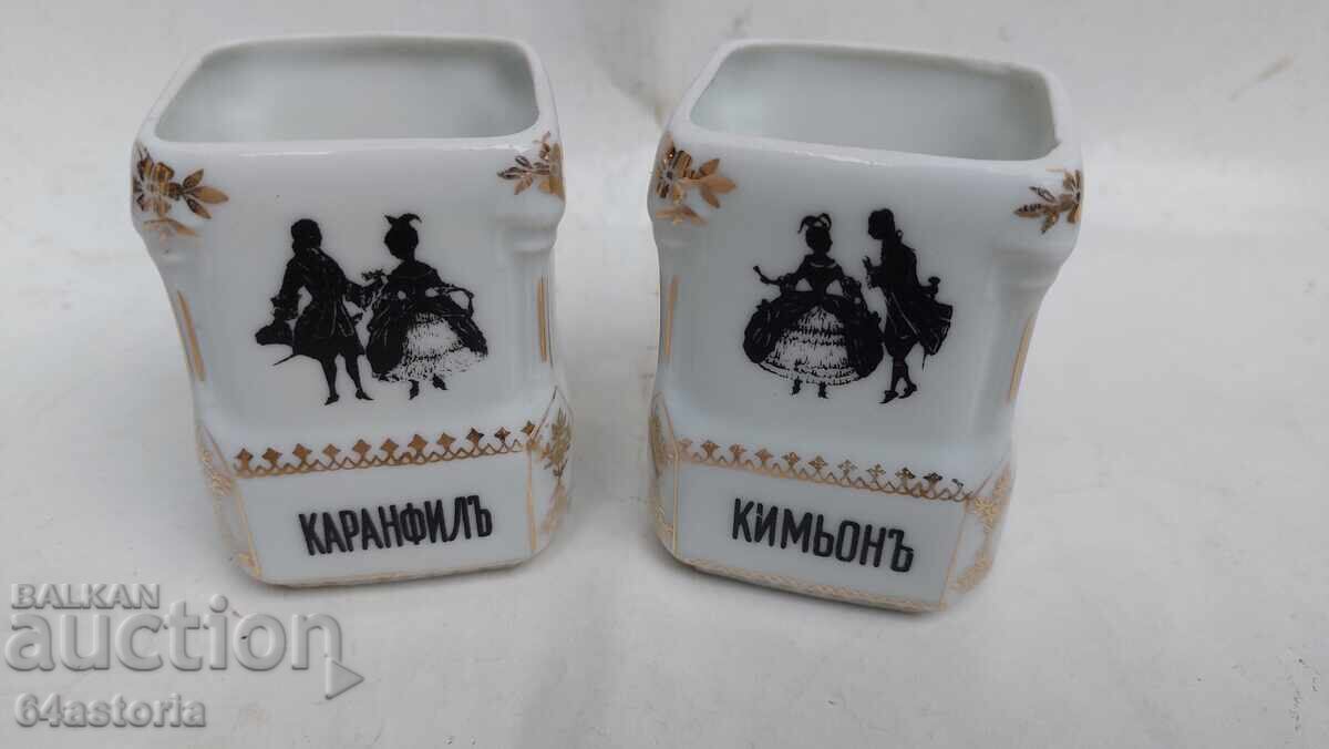 Porcelain, jars, spices, royal, service set - 6