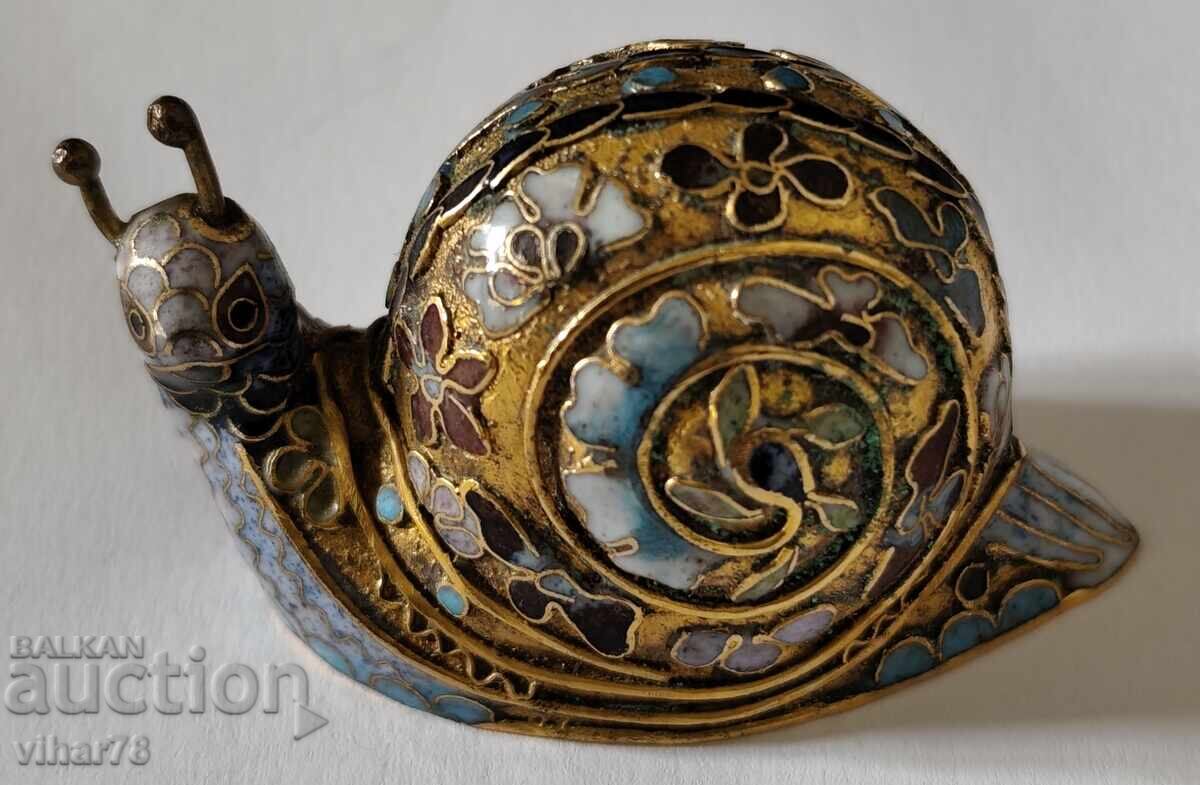 Χάλκινο σμαλτωμένο ειδώλιο σαλιγκαριού - 5