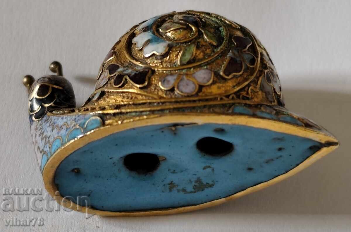 Χάλκινο σμαλτωμένο ειδώλιο σαλιγκαριού - 7