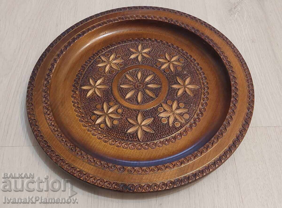 Пано дървено инкрустирано с месинг за ценители 26см отлично - 5 Пано дървено инкрустирано с месинг за ценители 26см отлично - 5