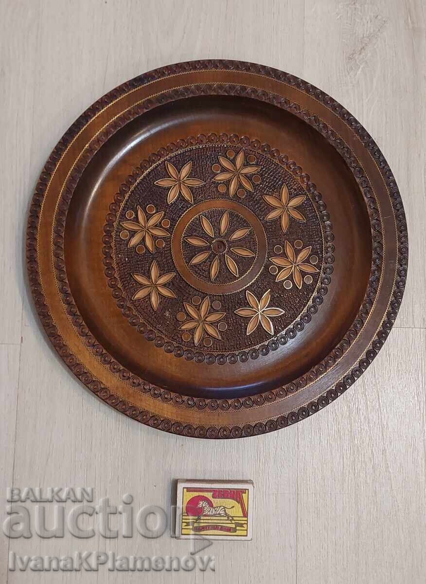 Panou din lemn încrustat cu alamă pentru cunoscători 26cm excelent - 7