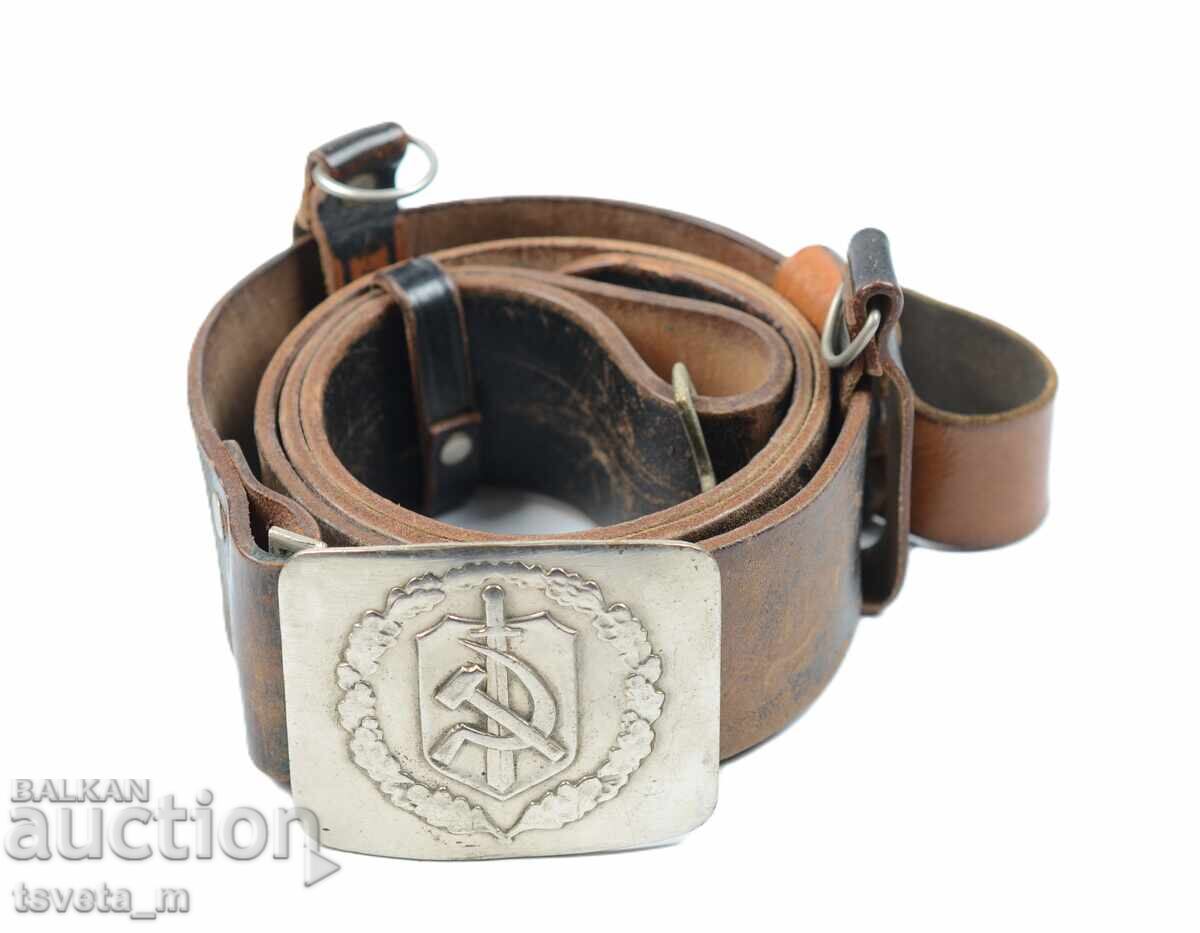 Centură din piele Miliția Populară R.P.B. soc Centură din piele Miliția Populară R.P.B. soc