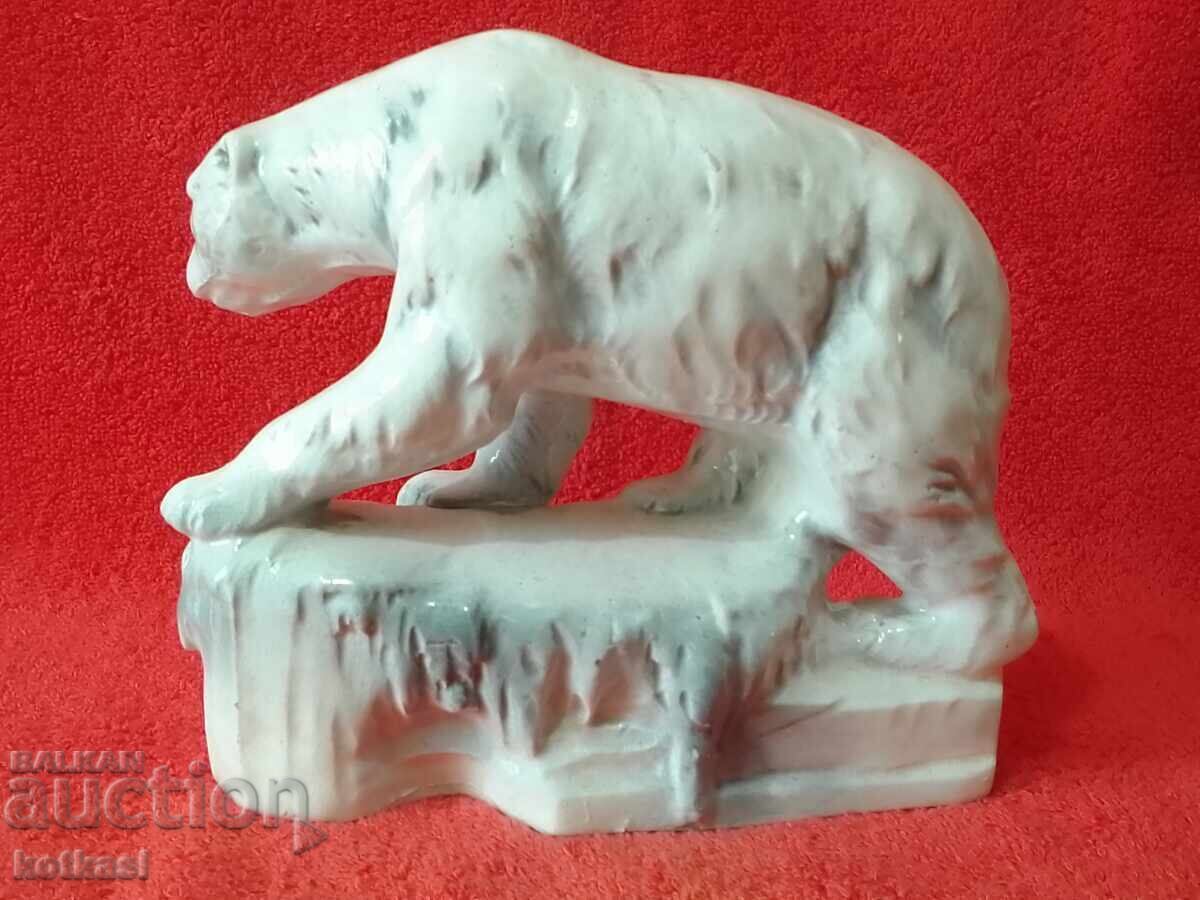 Παράδοση Παλιά πορσελάνινη φιγούρα White Bear Γερμανία Παράδοση Παλιά πορσελάνινη φιγούρα White Bear Γερμανία