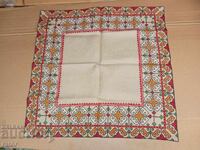 Embroidered square, Tischleifer, tablecloth LINEN PANAMA